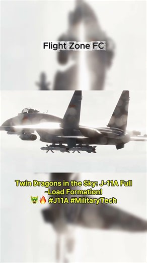 Twin Dragons in the Sky: J-11A Full-Load Formation! 🐲🔥 #J11A #MilitaryTech