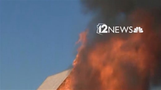 Christmas tree catches fire during Phoenix fire demo