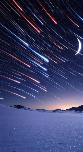 How many meteors did you count last night beneath the crescent moon? As skies darkened, radiant streaks ignited and painted their stories in fire each meteor a wish, each moment pure magic. Whether it was three or thirty, these flashes remind us how alive our universe is. Share your tally and your favorite moment in the comments below. Let’s celebrate the night that turned the heavens into a festival of light! #MeteorShower #MoonlightMagic #Starfall #NightSky #EchoesOfTheMoon #SkySpectacle #Star