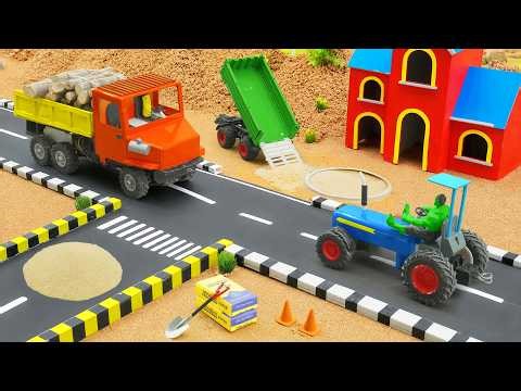 DIY Mini Tractor & Road Roller Building a Perfect Concrete Road | Construction Science Project