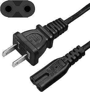 Power Cord, AC Power Supply Cable for PS5 Xbox One TV PS3 PS4 Slim Charger 360 Computer Monitor PS2 Printer Adapter 2 Prong Universal Replacement Cable 10ft 7A 125V