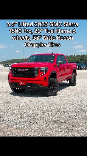 New #Lifted 2023 #GMC #Sierra1500 Pro #4x4 equipped with a 3.5” #LiftKit, 20” Fuel Flame 6 wheels, and 33” Nitto Recon Grappler tires we just wrapped up, available only at Laura! #liftedtruck #liftedtrucks #liftedgmc #liftedsierra #liftedgmcsierra1500 #truck #trucks #trucksoftiktok #trucksofinstagram