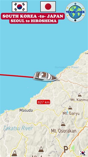 South Korea to Japan By Road and Sea Route88 #travel #shorts