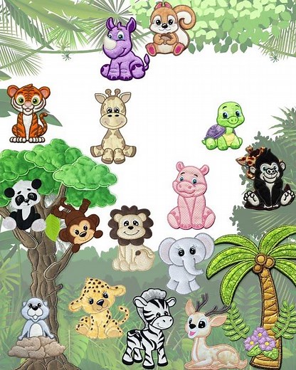 Large Applique Jungle Animals
