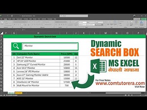 Dynamic Search Box in Excel using FILTER Function| Little Bit Talent