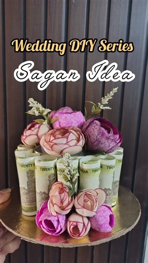 💸Wedding DIY Series: Sagan Idea for wedding/ Anniversary| Mini Money Bouquet #shorts #wedding #diy