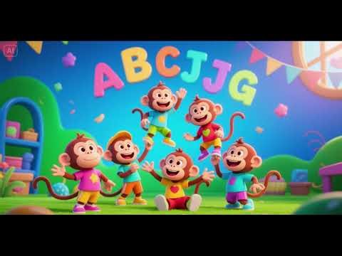 ABC Song with Five Little Monkeys 🐵🔤🎶 | Nursery Rhymes & Kids Songs