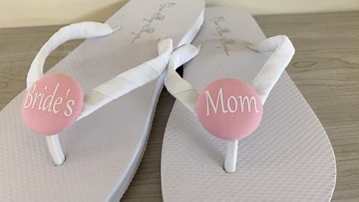 Wedding Flat Flip Flops for Bridesmaid, Bride's Mom, Groom