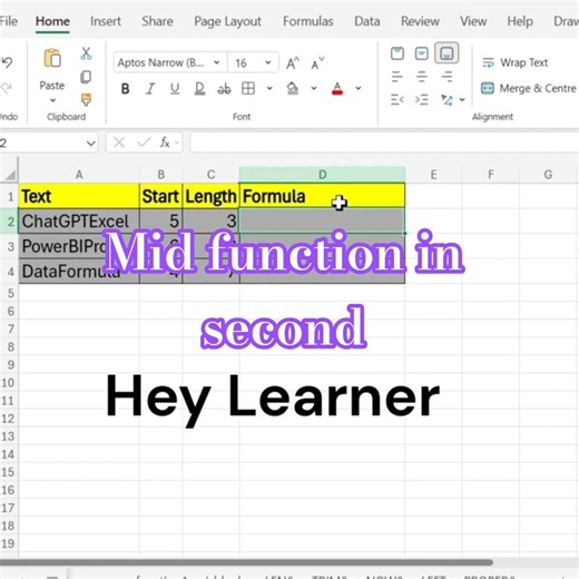 Excel MID() Function in 30 Sec