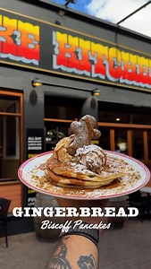 GINGERBREAD BISCOFF PANCAKES! 🥞 Our way of saying Merry Christmas! Available at all stores as of Wednesday December 10th. #pancakekitchen #christmaspancakes #gingerbread | The Original Pancake Kitchen