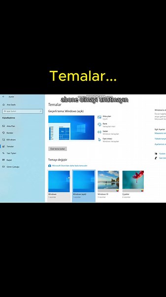 Görev çubuğu ve Tema rengi değiştirme