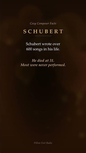 Schubert Wrote 600 Songs and Died at 31 #classicalmusic #schubert #shorts