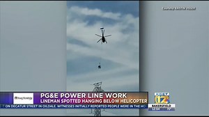 CHECK THIS OUT!: 17 News viewer, Kristin Visser, captured this video of a lineman hanging from a helicopter near the Westside Parkway on Monday. PG&E says crews are upgrading transmission electric towers and lines to enhance reliability and safety. | KGET - TV 17 Bakersfield