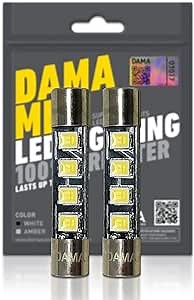 DAMA Mini 31mm Festoon 4SMD LED Light Bulbs White Pack of 2