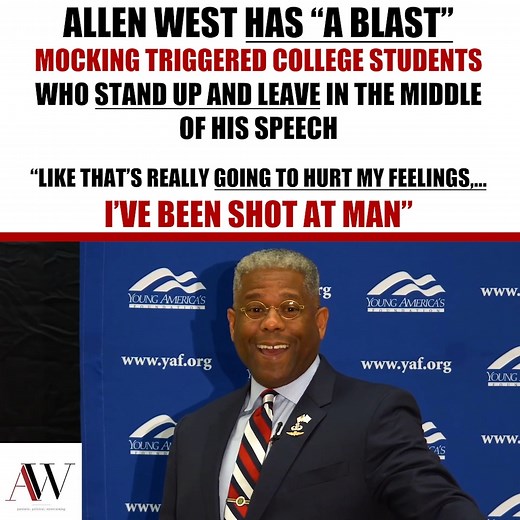 349K views · 10K reactions | Allen West LAUGHS AT college students who stand up and leave during speech | American Wire | Facebook
