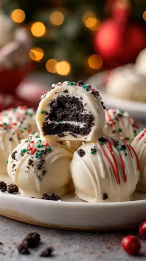 2.6K views · 20 reactions | These Oreo balls are the first thing gone on every Christmas tray  Fudgy Oreo centers dipped in creamy white chocolate and topped with festive sprinkles make the cutest no-bake holiday treat. Tap the comments for the full recipe and save this for later. #christmastreats #holidaydesserts #nobakeoreo | Blink Recipes | Facebook