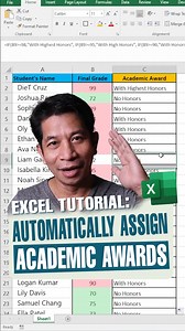 434K views · 2.4K reactions | Excel Hacks: Auto-Assign Academic Awards Based on Grades  #ExcelTips #AcademicHack #KeepOnLearning | DieT | Facebook