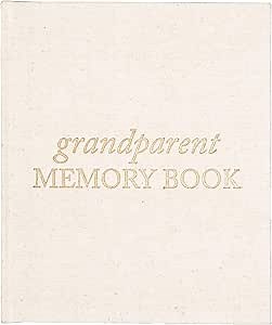 Grandparent Memory Book - Linen Hardcover Grandparents Journal w/Gold Embossed, Occasions Space - Thoughtful Gifts for Grandparents, Cream, 72 Pages