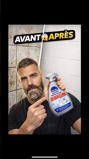 Anti-mold product: test on bathroom tiles (before/after)