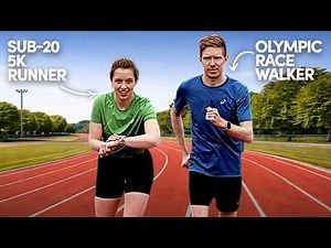 Runner Vs Race Walker. Head-to-Head Race