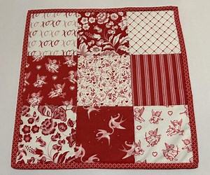 Valentines Day Quilted Table Topper, Valentines Day Decor, Reversible, Red White Blue Stars Table Runner, 14" X 14" - Etsy