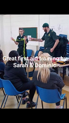 2.8K views · 21 reactions | Paramedics Sarah & Dominic teaching young people in Langley lifesaving first aid skills if they or someone they're with is the victim of knife crime. | South Central Ambulance Service NHS Foundation Trust | Facebook