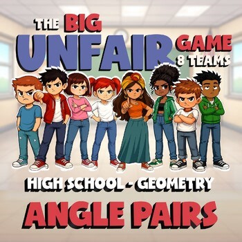Angle Pairs BIG UNFAIR GAME - No Prep Geometry Math Review Activity