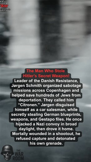 Leader of the Danish Resistance, Citronen Schmith led sabotage missions across Copenhagen and helped rescue hundreds of Jews from Nazi deportation. Mortally wounded in a shootout, he chose death over capture pulling the pin on his own grenade. #TheWarRoom #WWIIHeroes #DanishResistance #TrueCourage #fblifestyle | The War Room