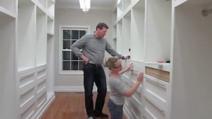 Building built-in wardrobe cabinets in walk-in master closet