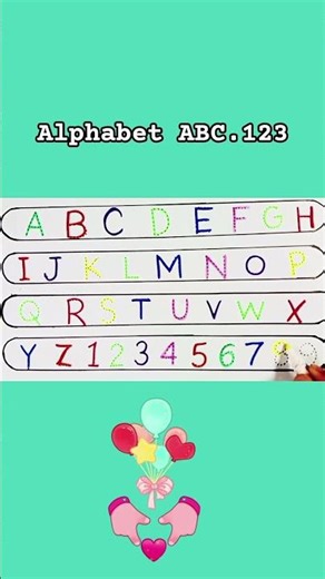 abcd, a to z, Kids rhymes, collection for writing along dotted lines for toddler#shorts#viral #ytsho