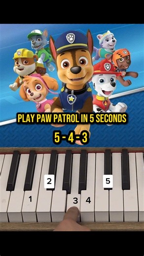 How To Play Paw Patrol On Piano in 5 Seconds! 🐶🎹 #shorts #pianotutorial