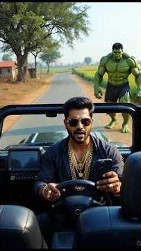 Garib Hulk Buying THAR 🚙 . #hulk #ai #viral #hulkvideo