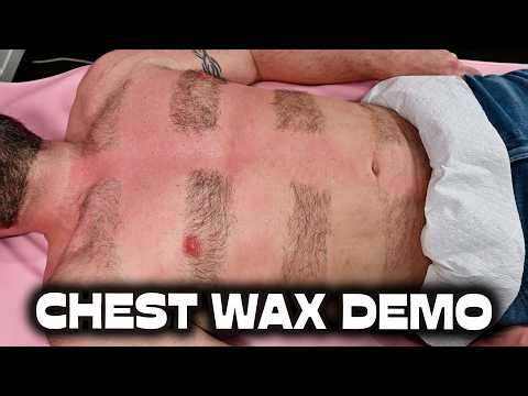 Step By Step Chest & Stomach Wax Demo with Hard Wax
