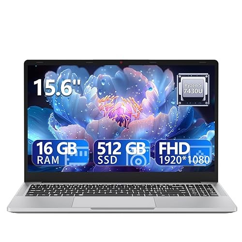 DUNHOO Laptop with Ryzen 7430U Processor(6C/12T,up to 4.3GHz) (Beat i7-1355U), Laptop Computer Win 11 Pro