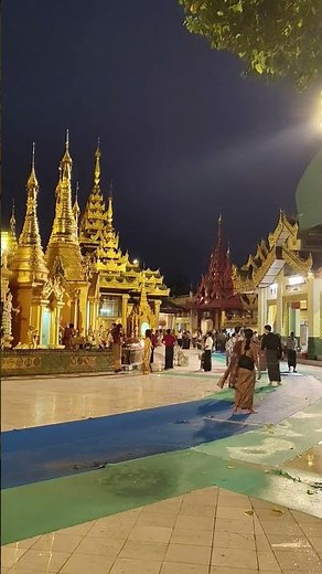 The Golden Glow of Shwedagon Pagoda at Night Myanmar✨