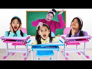 Ellie Charlotte & Emma Sneak Slime and Snacks in Class! - Videos For Kids