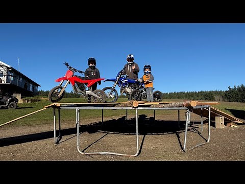 We Turned a Trampoline Into a 14-Foot Moto Jump (E-Bikes, Gas Bikes & ATV)