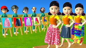 687K views · 10K reactions | Squid Game vs Scary Teacher 3D Beautiful Dress Drawing or Error and Dressing Room 5 Times Challenge #comedy #animation #cartoon #funny | Pr Tom | Facebook