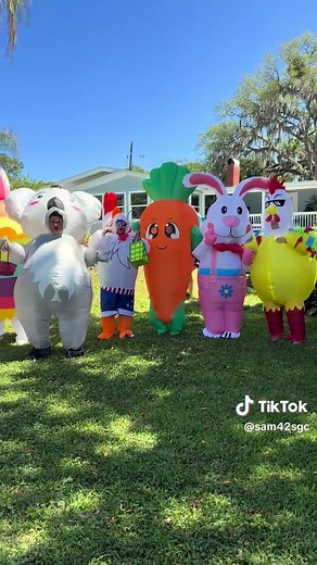 Epic Easter Egg Hunt with Inflatable Costumes!