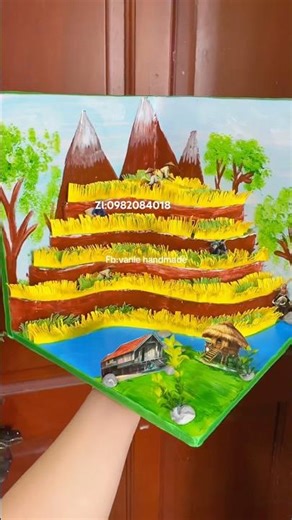 How to make a model of terraced fields with paper #stem #diy #dochoitreemthongminh ￼