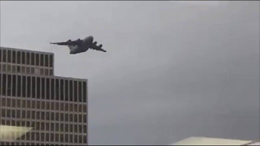 16K views · 90 reactions | NO CAUSE FOR ALARM: A military plane flying low over Nashville alarmed people across the Music City today. Why was it flying so low? READ MORE: https://bit.ly/2T28BTf | WJHL | Facebook