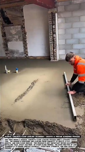 Manual Concrete Floor Leveling Technique | Smooth & Precise Screeding Process.