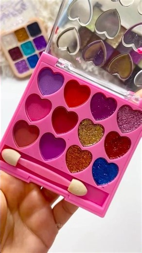 ASMR Planet Glitter Satisfying Unboxing & Review Makeup Kit Set Heart Pink Sounds Video Blind Bag