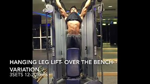 5.7K views · 17 shares | Over-the-bench Hanging leg lifts variation. Hang from a pull-up bar, raise your legs, and then lift it over a seated bench side-to-side. It requires a tremendous amount of stability and core strength, as well as a solid grip and a strong upper back. But with some practice and the appropriate progression, you can do it too, and lay any doubts about your own six-pack to rest. Try it!  | Rai Physique | Facebook