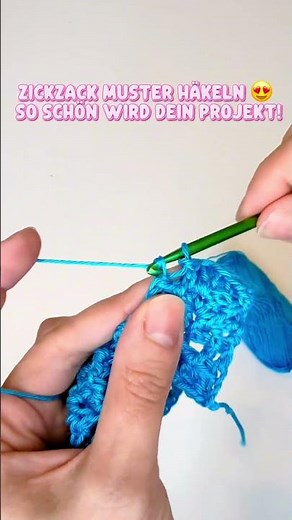ZickZack Muster häkeln 😍 So schön wird dein nächstes Projekt! #crochet #häkeln #häkelanleitung