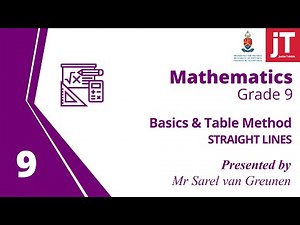 1. Gr 9 - Mathematics - Straight Lines - Basics and Table Method