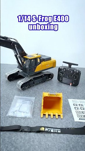 This is an unboxing video of the1/14 scale 3 Pumps 6CH valve RC hydraulic excavator E400 Pro!