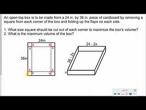 Optimization - Box with Cut Corners