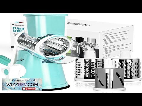 X Home Rotary Cheese Grater for Kitchen Shredder with 3 Interchangeable Blades