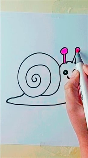 Cute Snail Drawing 💖 | Fast Fun Drawing